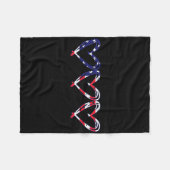 Hart Us Amerikaanse Vlag Grappig 4 Juli Onafhankel Fleece Deken (Voorkant (Horizontaal))