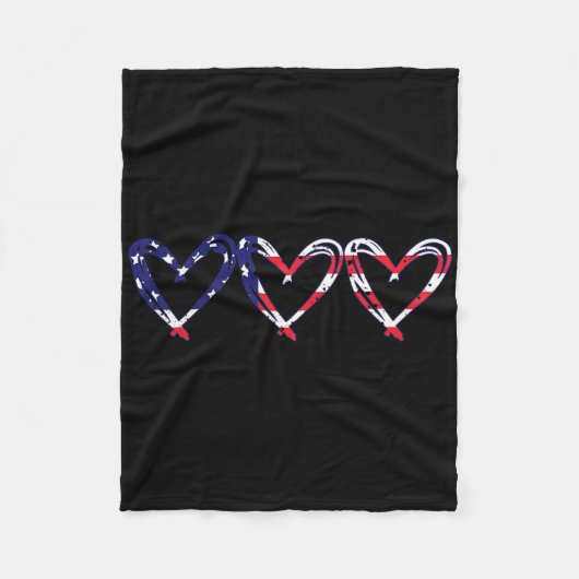Hart Us Amerikaanse Vlag Grappig 4 Juli Onafhankel Fleece Deken (Voorkant)