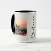 Hart Uw Naam Foto Script Aangepaste Geschenk Mok (Voorkant links)
