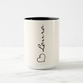 Hart uw naam script aangepaste cadeau mok (Midden)