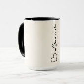 Hart uw naam script aangepaste cadeau mok (Voorkant links)
