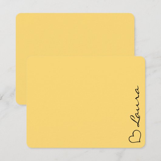 Hart uw naam script aangepaste cadeau-notitiekaart notitiekaartje (Voorkant / Achterkant)