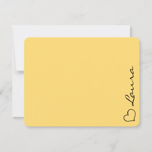 Hart uw naam script aangepaste cadeau-notitiekaart notitiekaartje (Voorkant)