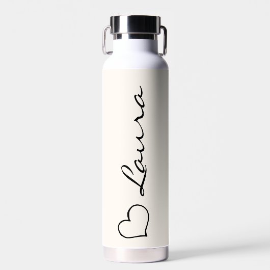 Hart uw naam script aangepaste cadeau waterfles (Voorkant)