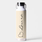 Hart uw naam script aangepaste cadeau waterfles (Voorkant)
