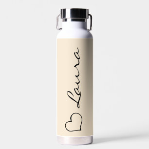 Hart uw naam script aangepaste cadeau waterfles