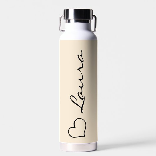 Hart uw naam script aangepaste cadeau waterfles (Voorkant)