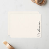 Hart Uw Naam Script Aangepaste Cadeaukaart Notitiekaartje (Voorkant / Achterkant in situ)