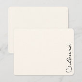 Hart Uw Naam Script Aangepaste Cadeaukaart Notitiekaartje (Voorkant / Achterkant)