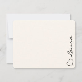 Hart Uw Naam Script Aangepaste Cadeaukaart Notitiekaartje