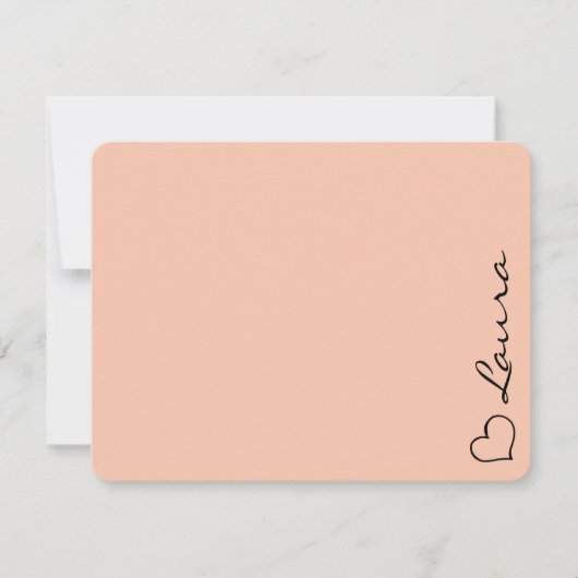 Hart Uw Naam Script Aangepaste Cadeaukaart Notitiekaartje (Voorkant)