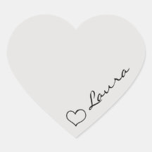 Hart uw naam script aangepaste cadeausticker