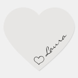Hart uw naam script aangepaste cadeausticker sticker