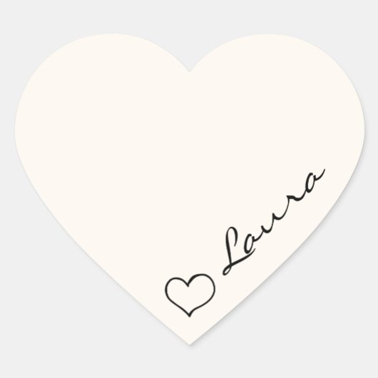 Hart uw naam script aangepaste cadeausticker sticker