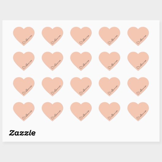 Hart uw naam script aangepaste cadeausticker sticker (Vel)