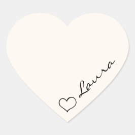 Hart uw naam script aangepaste cadeausticker sticker