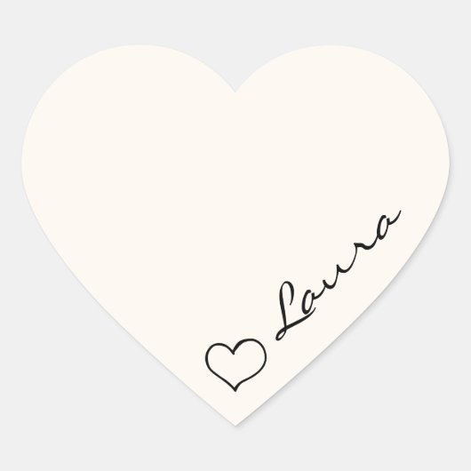 Hart uw naam script aangepaste cadeausticker sticker (Voorkant)
