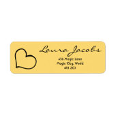 Hart uw naam script aangepaste geschenk adreslabel etiket (Voorkant)