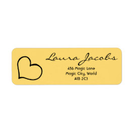 Hart uw naam script aangepaste geschenk adreslabel etiket