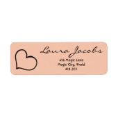 Hart uw naam script aangepaste geschenk adreslabel etiket (Voorkant)