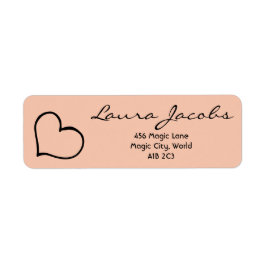 Hart uw naam script aangepaste geschenk adreslabel etiket