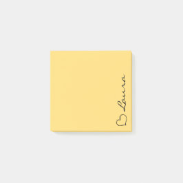 Hart uw naam script aangepaste geschenk plakbriefj post-it® notes