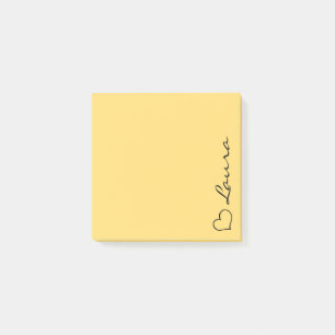 Hart uw naam script aangepaste geschenk plakbriefj post-it® notes