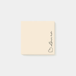 Hart uw naam script aangepaste geschenk plakbriefj post-it® notes