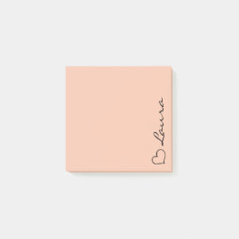 Hart uw naam script aangepaste geschenk plakbriefj post-it® notes