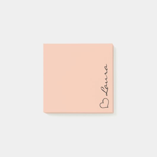 Hart uw naam script aangepaste geschenk plakbriefj post-it® notes (Voorkant)