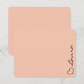 Hart Uw Naam Script Custom Geschenk Notitiekaart Notitiekaartje (Voorkant / Achterkant)