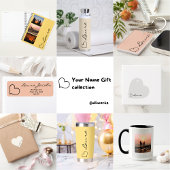 Hart Uw Naam Script Douane Geschenk Stempel