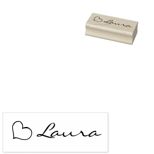 Hart Uw Naam Script Douane Geschenk Stempel (Gestempeld)