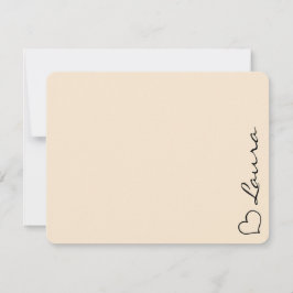 Hart Uw Naam Script Op Maat Gemaakte Cadeaubriefka Notitiekaartje