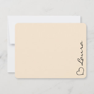 Hart Uw Naam Script Op Maat Gemaakte Cadeaubriefka Notitiekaartje