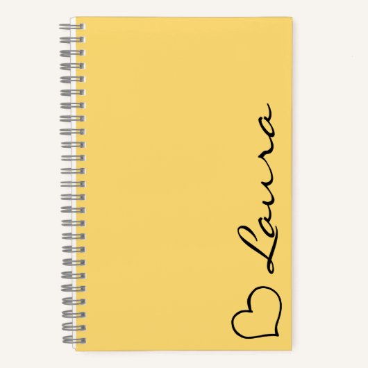 Hart Uw Naam Script Op Maat Gemaakte Geschenk Noti Notitieboek (Voorkant)