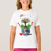 Hart uw planeet! Alien Gel Babies Teken T-shirt (Voorkant)