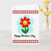 Hart Vaandel Moederdag kaart (Gele Bloem)