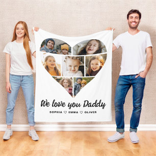 Hart Vaders Dag Foto Instagram Collage Fleece Deken