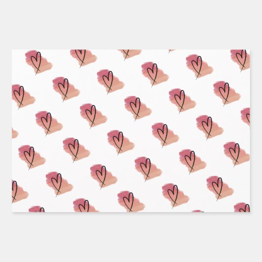 Hart valentijn inpakpapier vel (Voorkant)