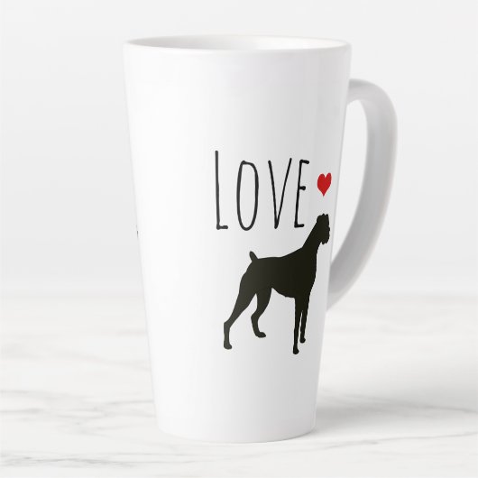 Hart Valentijn | Love Boxer Dogs Latte Mok (Rechterhoek)