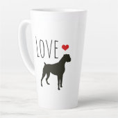 Hart Valentijn | Love Boxer Dogs Latte Mok (Linkerhoek)