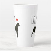 Hart Valentijn | Love Boxer Dogs Latte Mok (Voorkant)