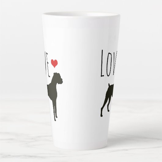 Hart Valentijn | Love Boxer Dogs Latte Mok (Voorkant)