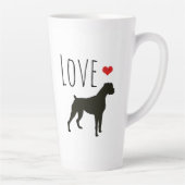 Hart Valentijn | Love Boxer Dogs Latte Mok (Rechts)