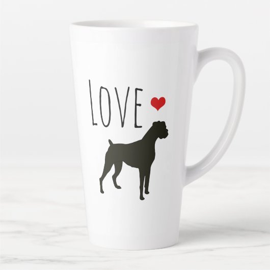 Hart Valentijn | Love Boxer Dogs Latte Mok (Rechts)