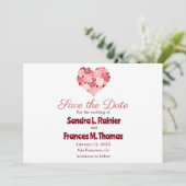 Hart Valentijn Rode Roos Save the Date Kaarten (Staand voorkant)