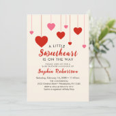 Hart Valentijn Rood Roze Baby shower Party Kaart (Staand voorkant)