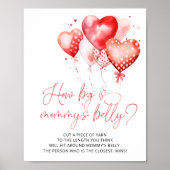 Hart Valentijn Thema Hoe groot is mama's buik Poster (Voorkant)