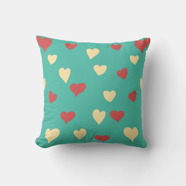 Hart Valentijnsdag 2 zijkant Afdrukpijp Kussen (Voorkant)